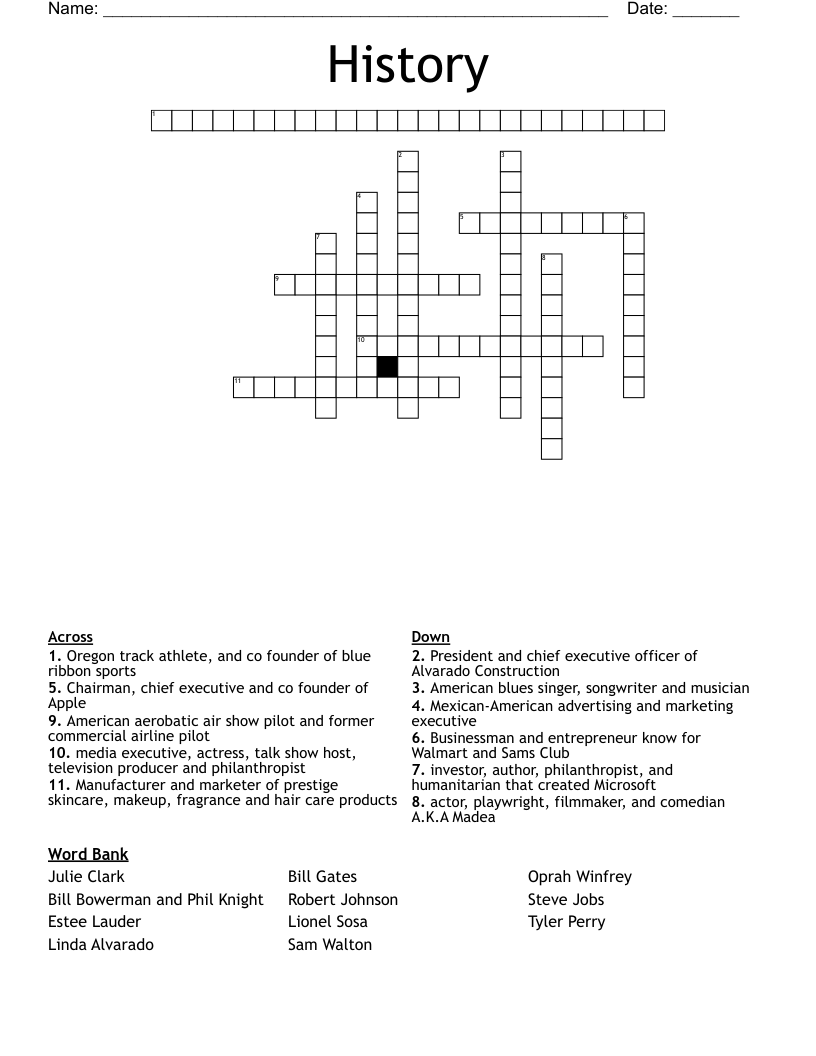 History Crossword