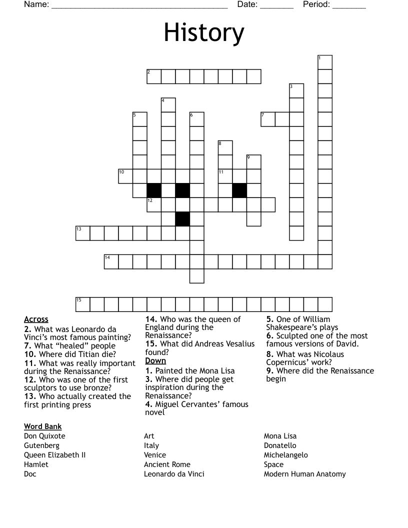 History Crossword