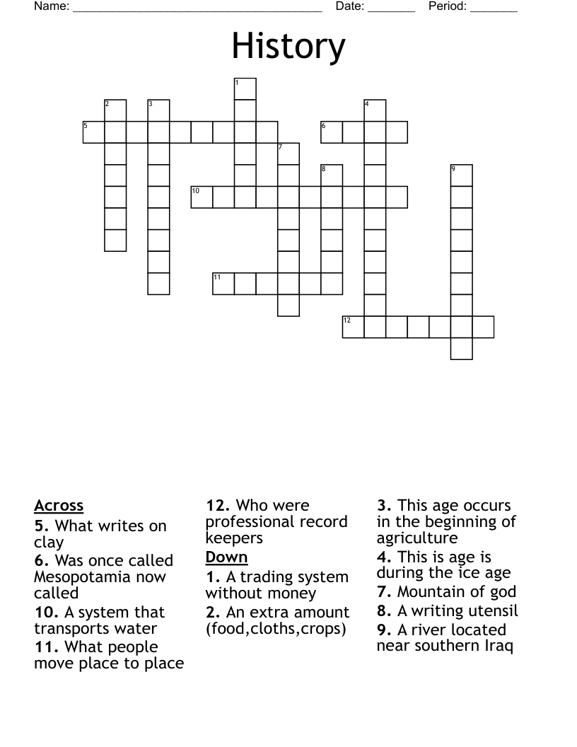 History Crossword