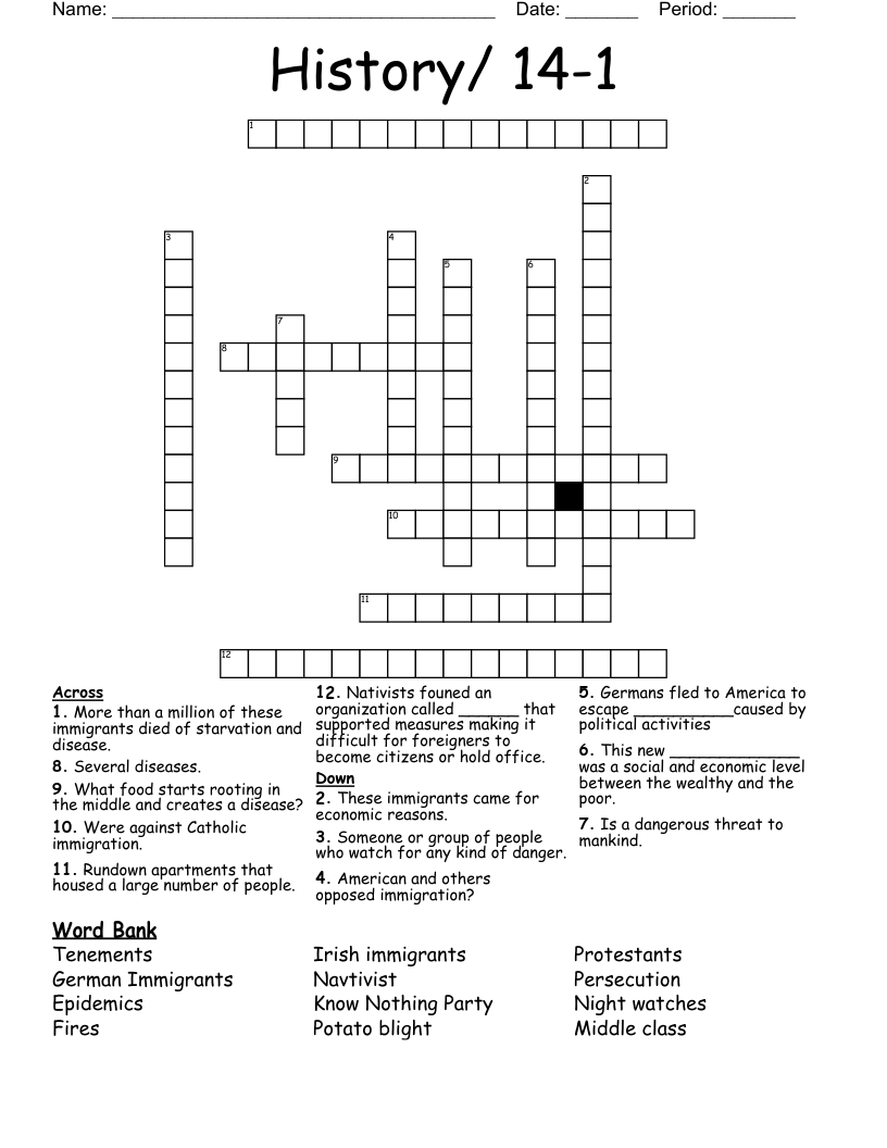 History/ 14-1 Crossword