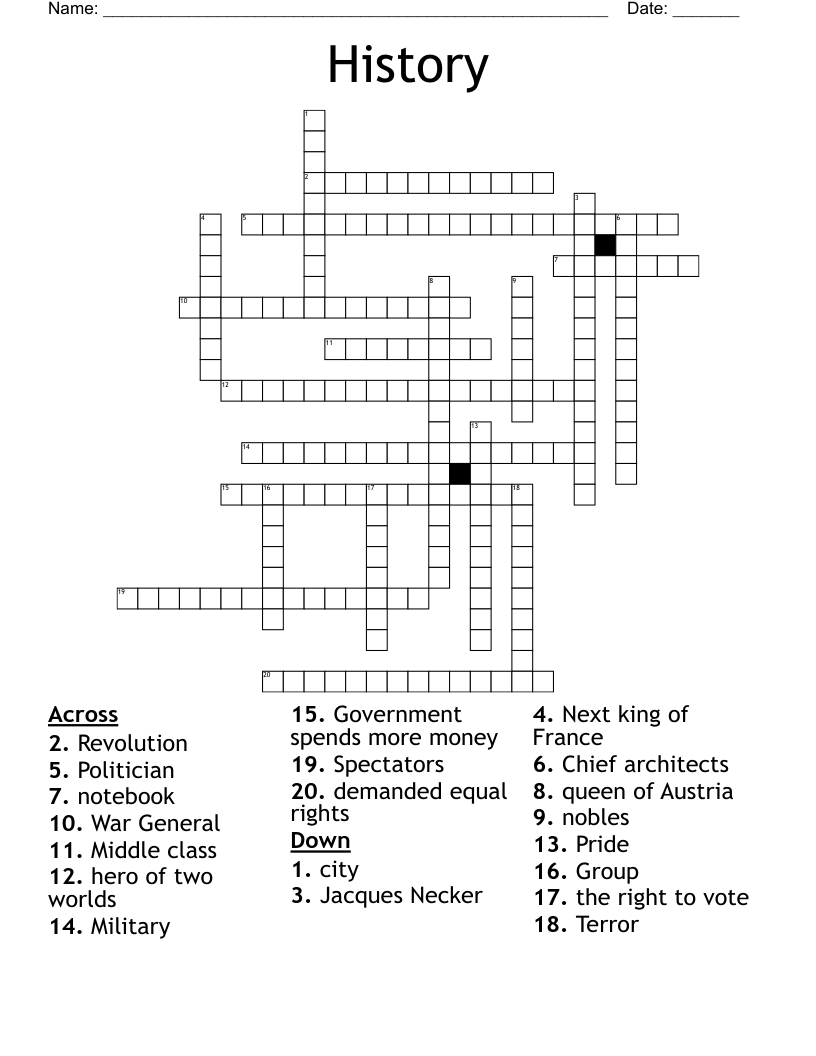 History Crossword