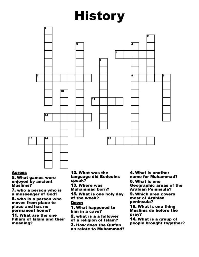 History Crossword