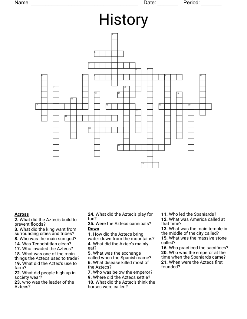 History Crossword