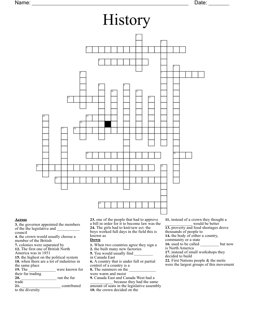 History Crossword