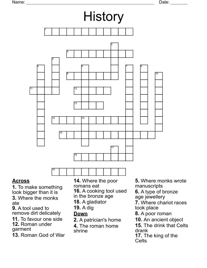 History Crossword