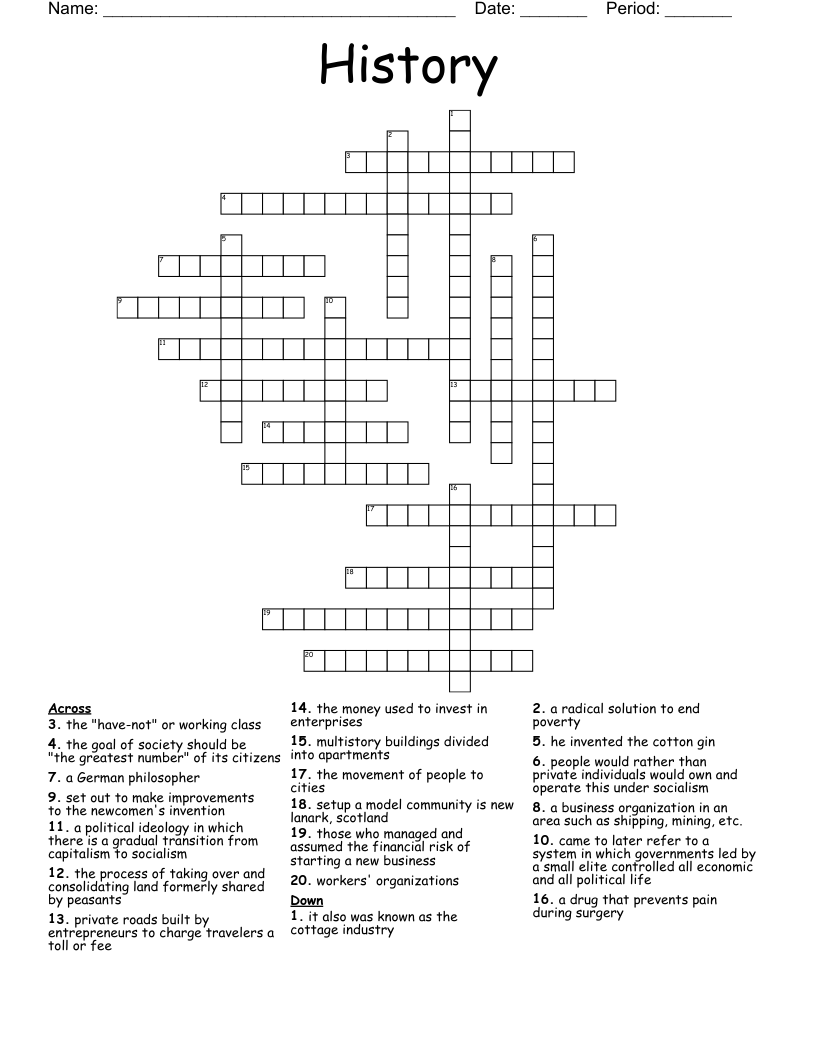 History Crossword