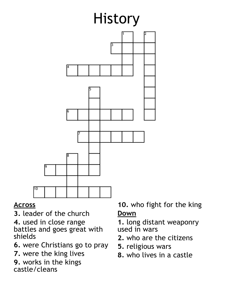 History Crossword