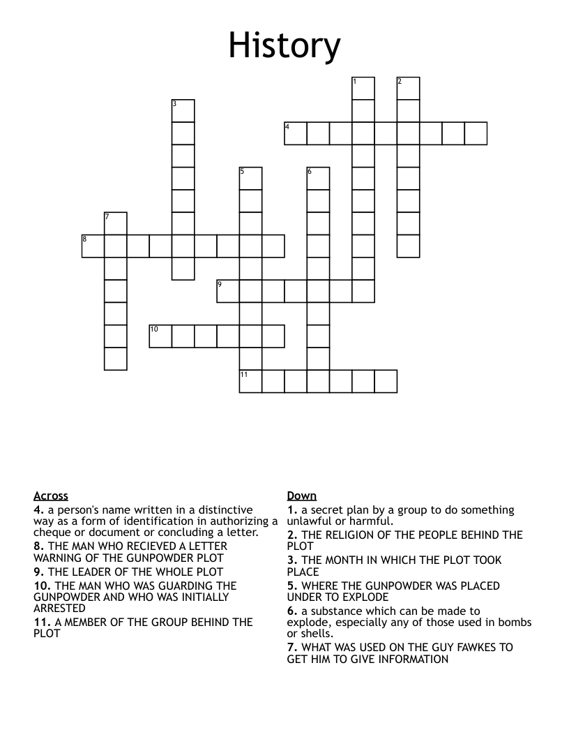 History Crossword