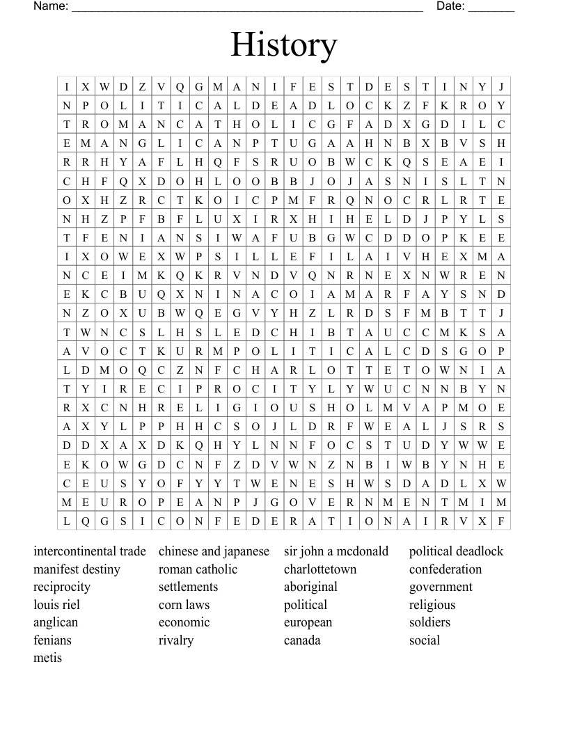 History Word Search