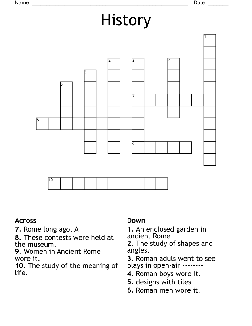 History Crossword