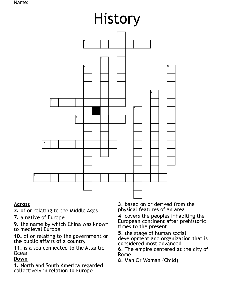 History Crossword