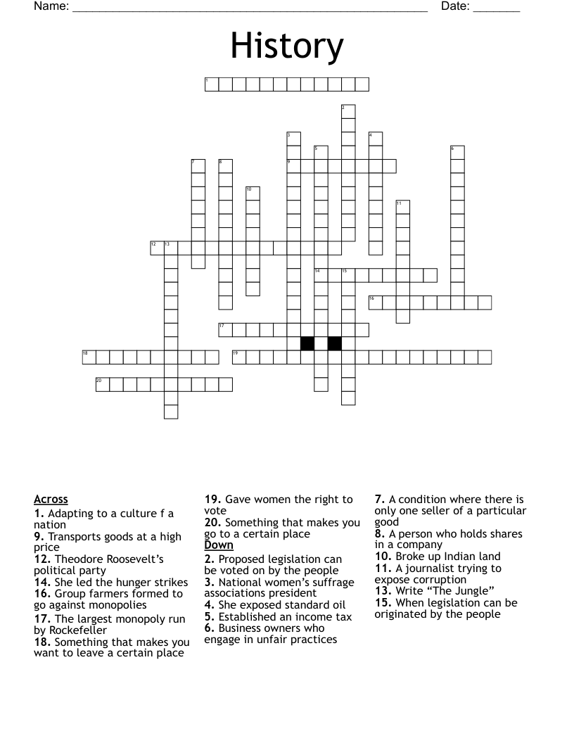 History Crossword