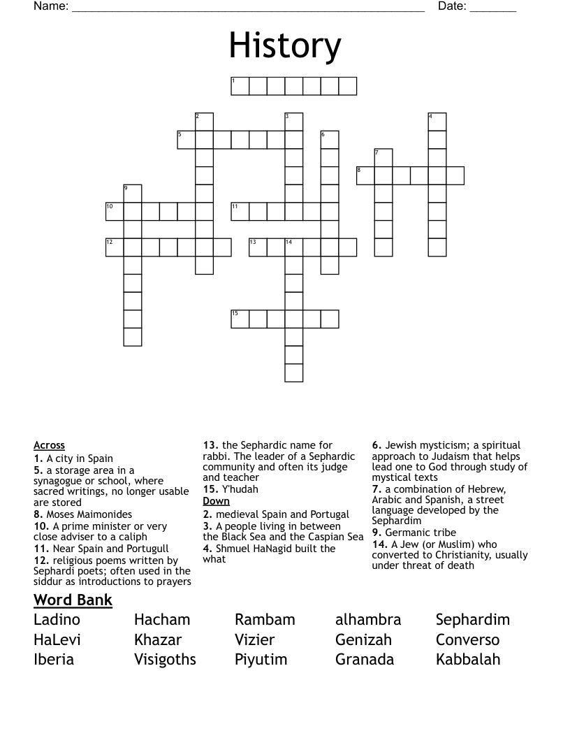 History Crossword