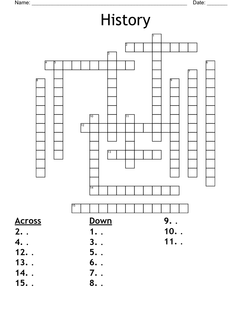 History Crossword