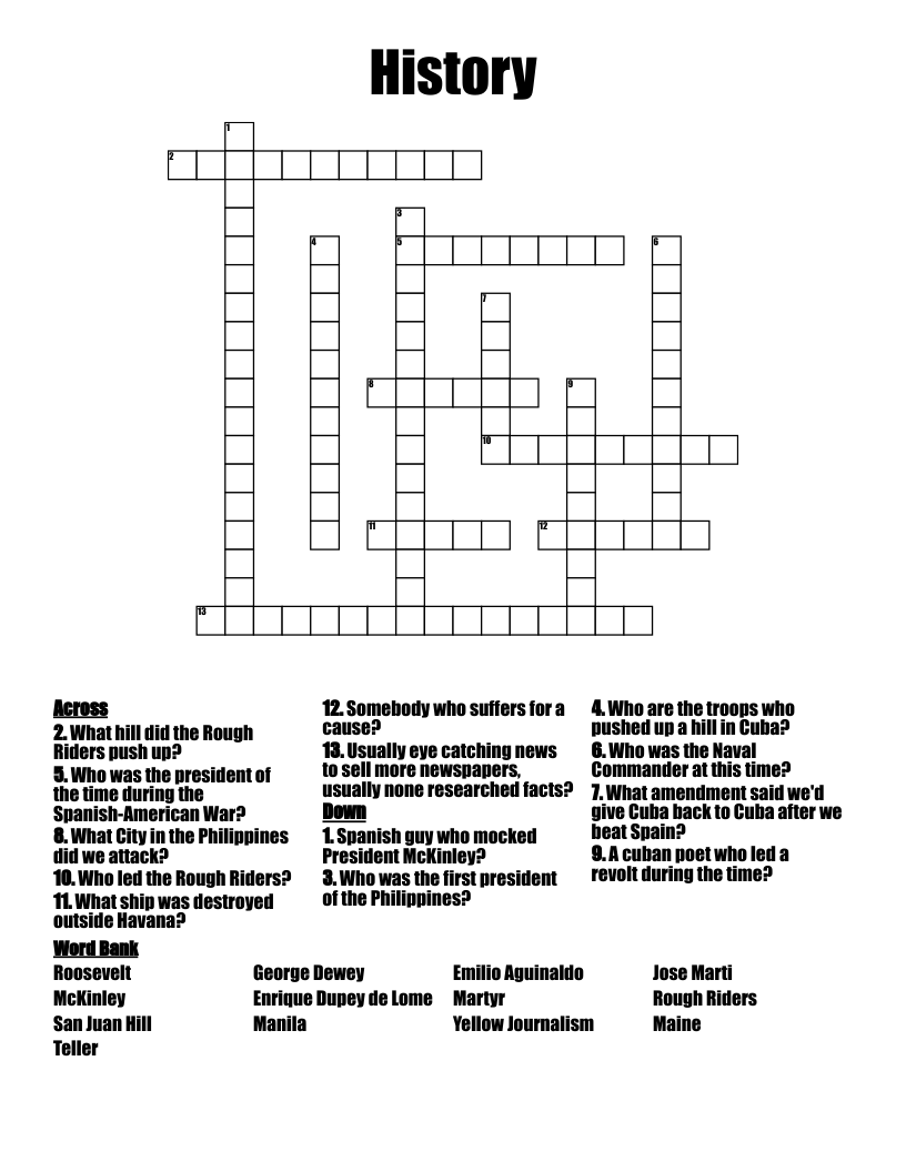 History Crossword