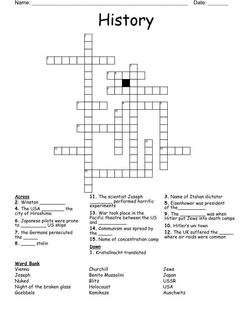 History Crossword
