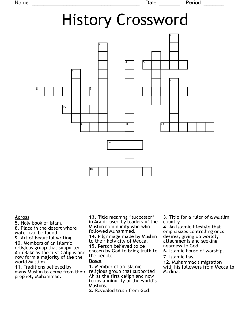 History Crossword