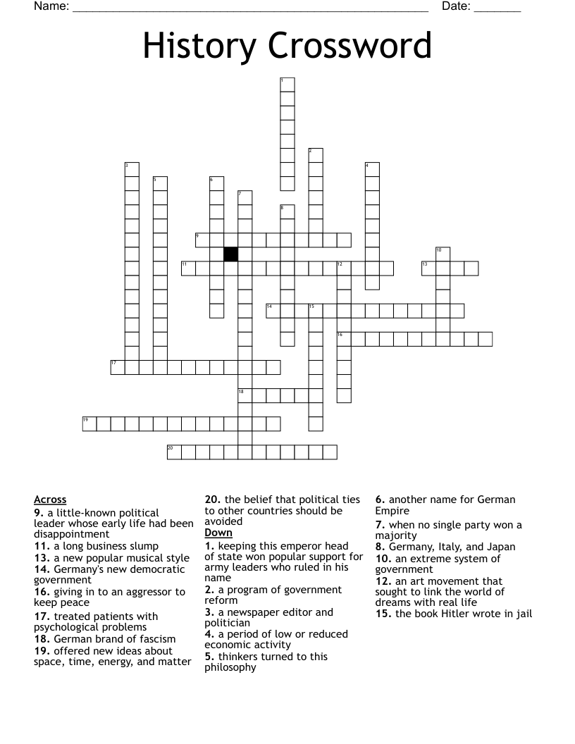 History Crossword