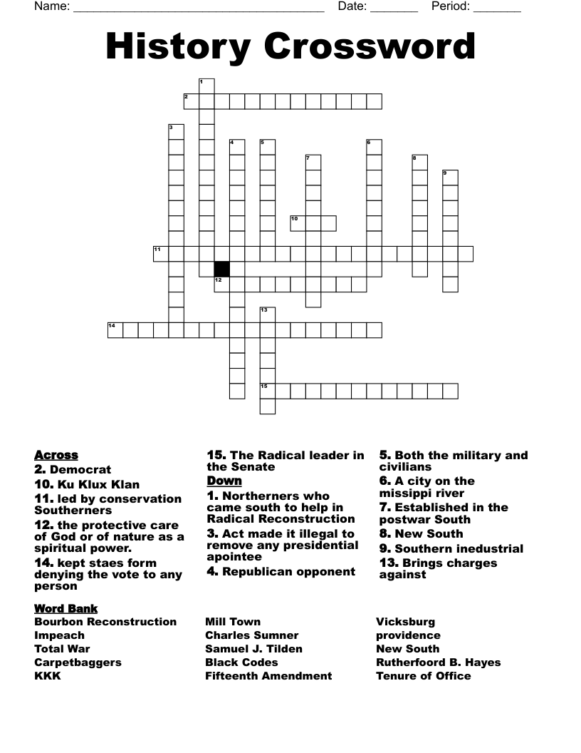 History Crossword