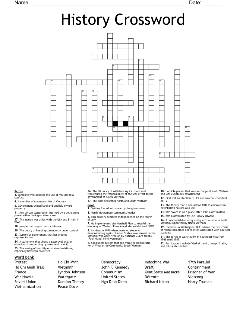History Crossword