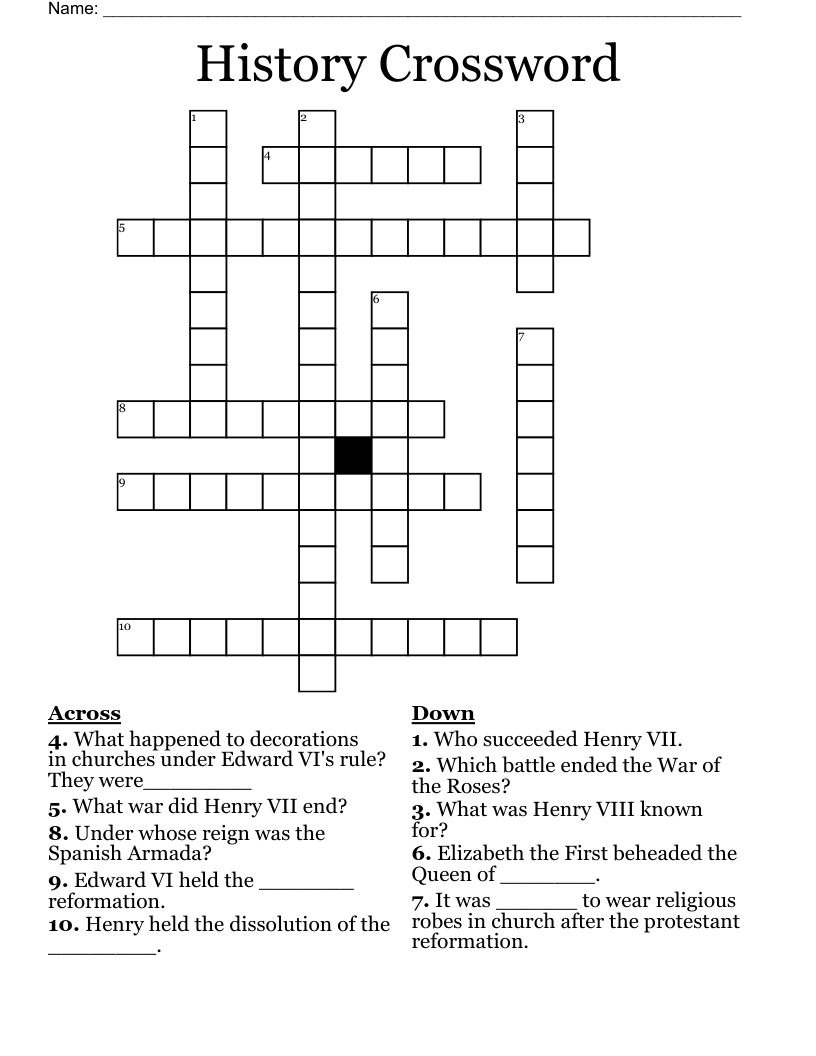 History Crossword