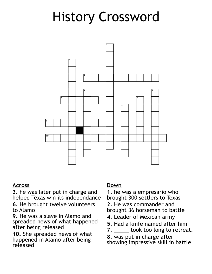 History Crossword