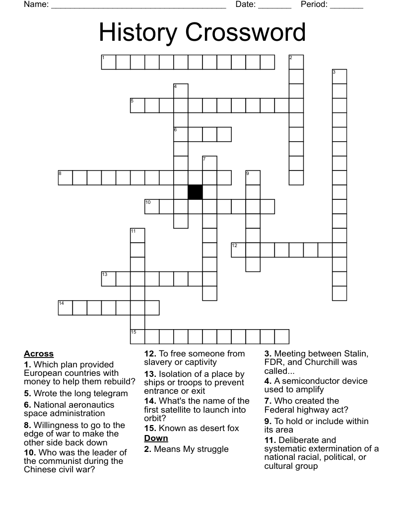 History Crossword