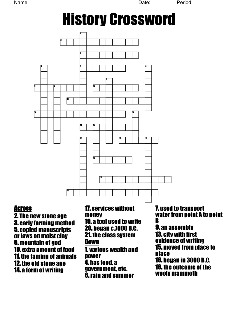 History Crossword