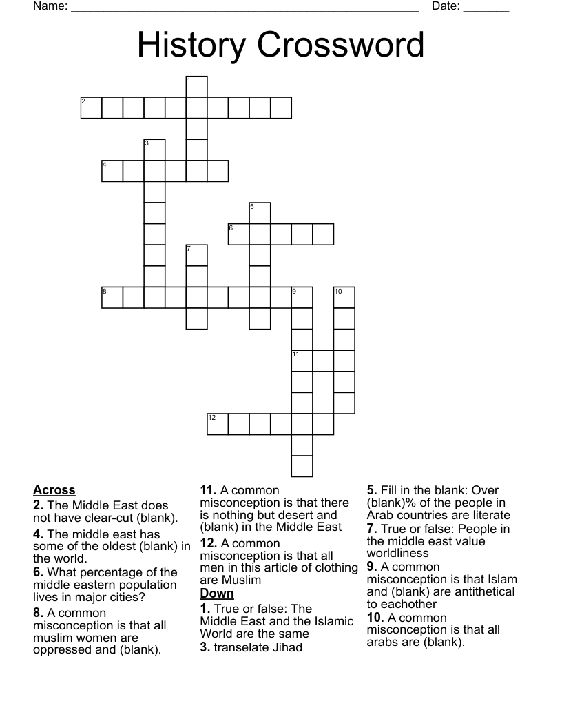 History Crossword