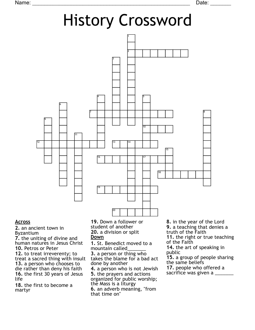 History Crossword