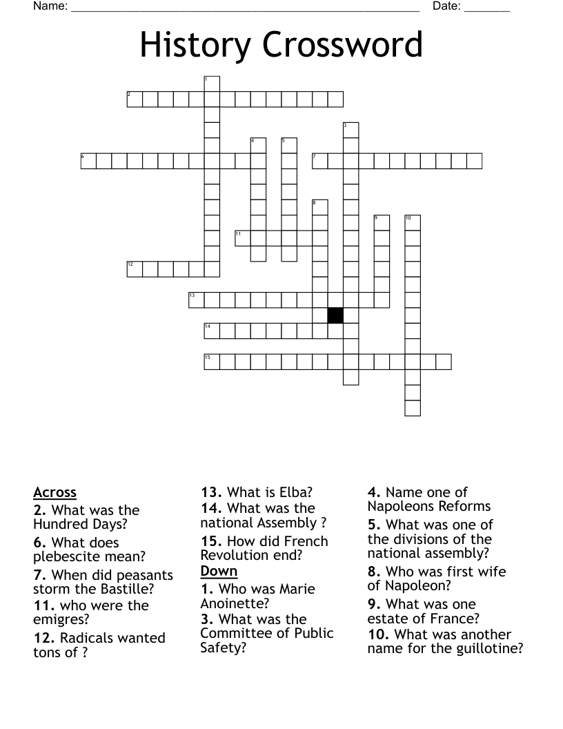 History Crossword