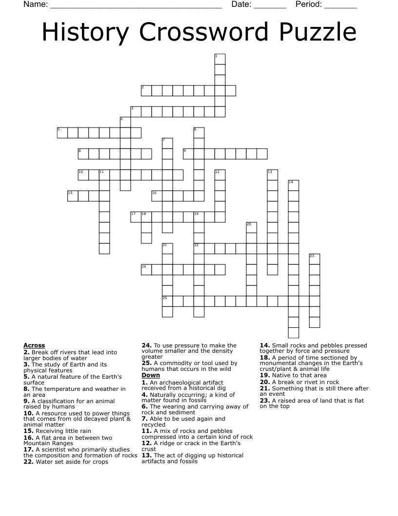 History Crossword Puzzle