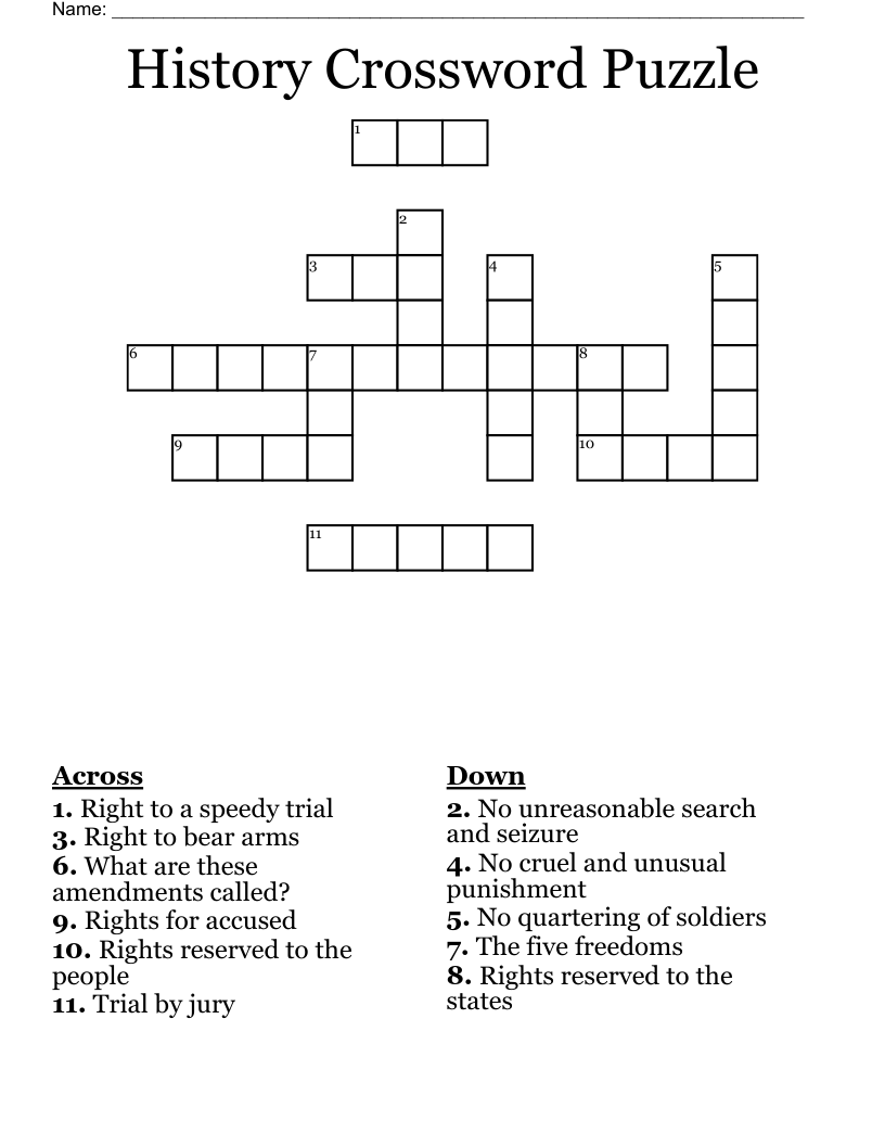History Crossword Puzzle