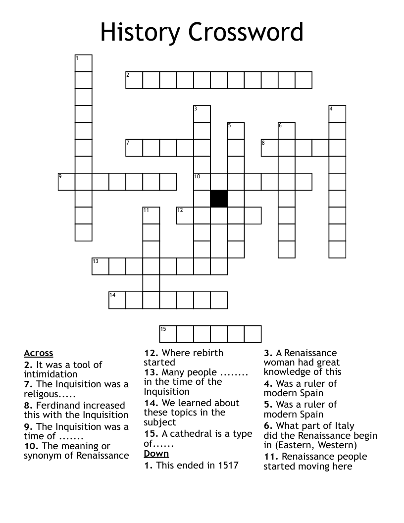 History Crossword 