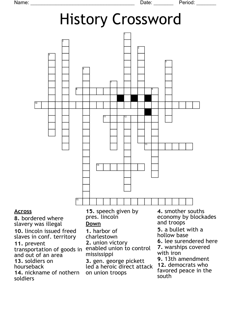 History Crossword 