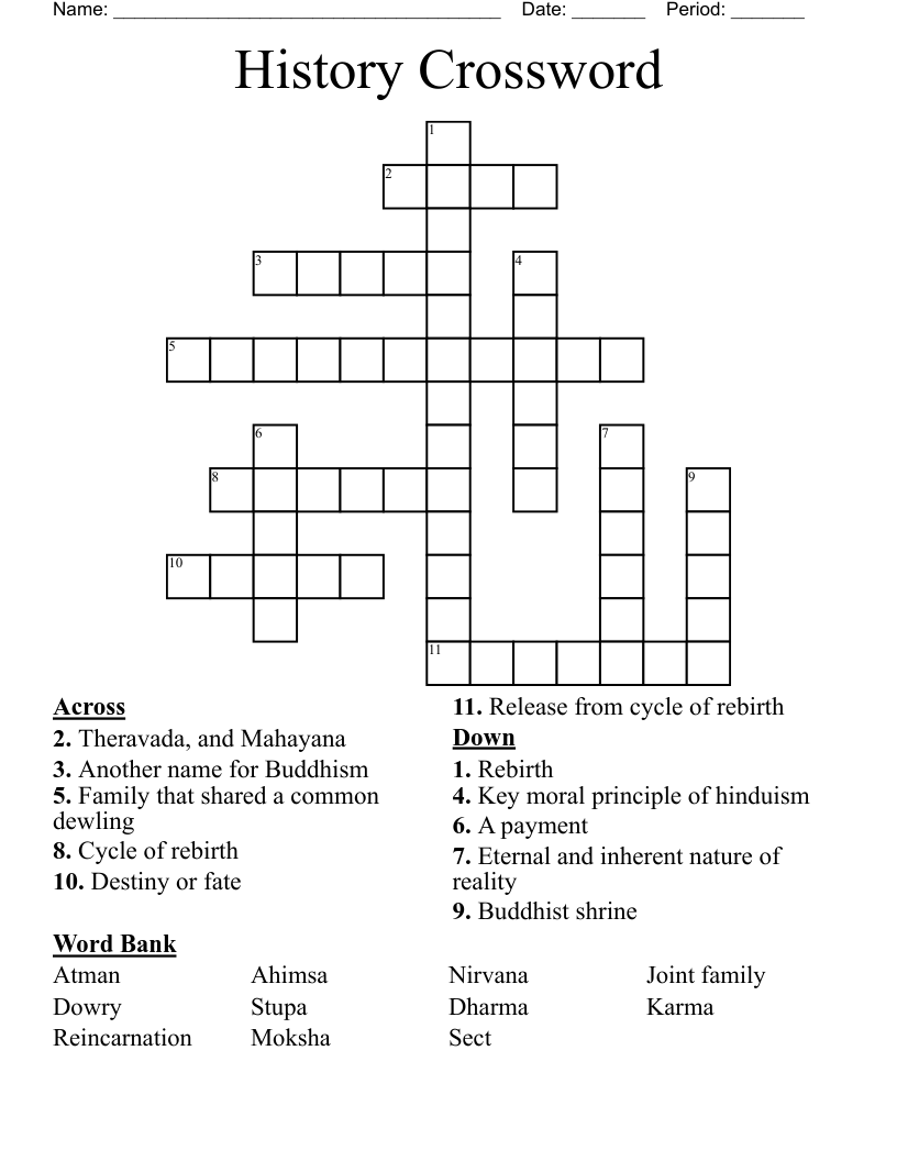 History Crossword 