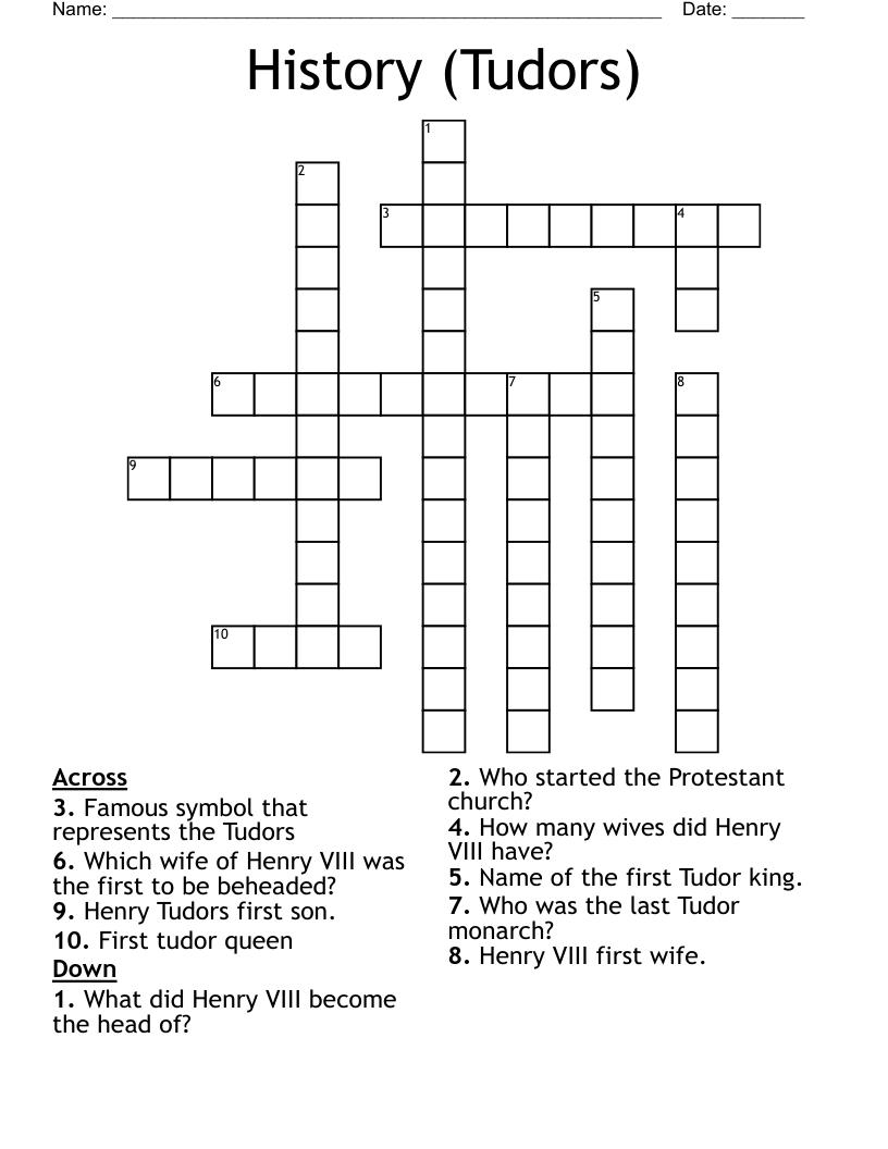 History (Tudors) Crossword
