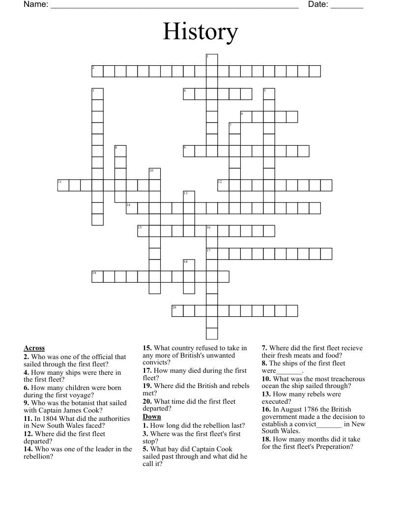History  Crossword