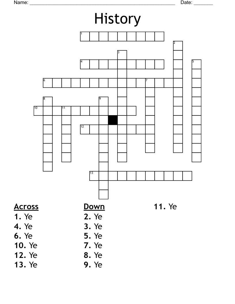 History  Crossword
