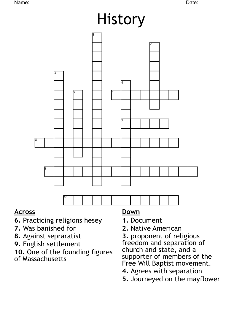 History  Crossword