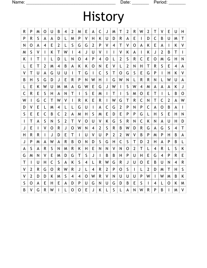 History  Word Search