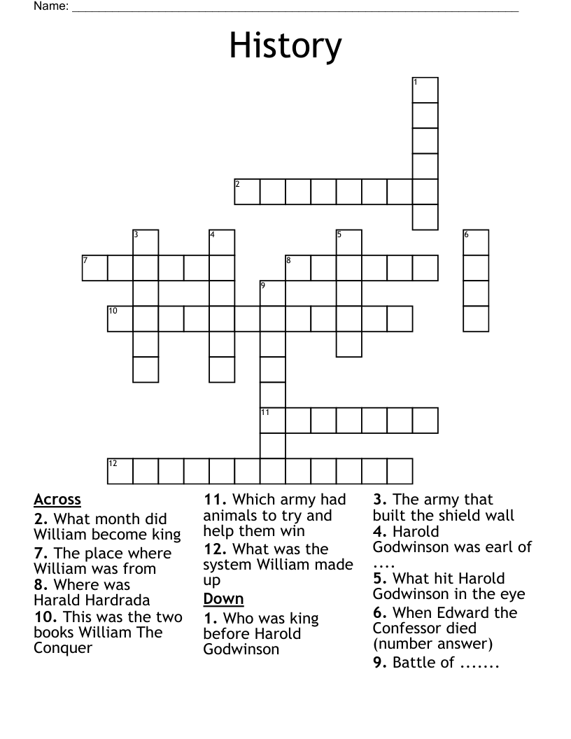 History  Crossword