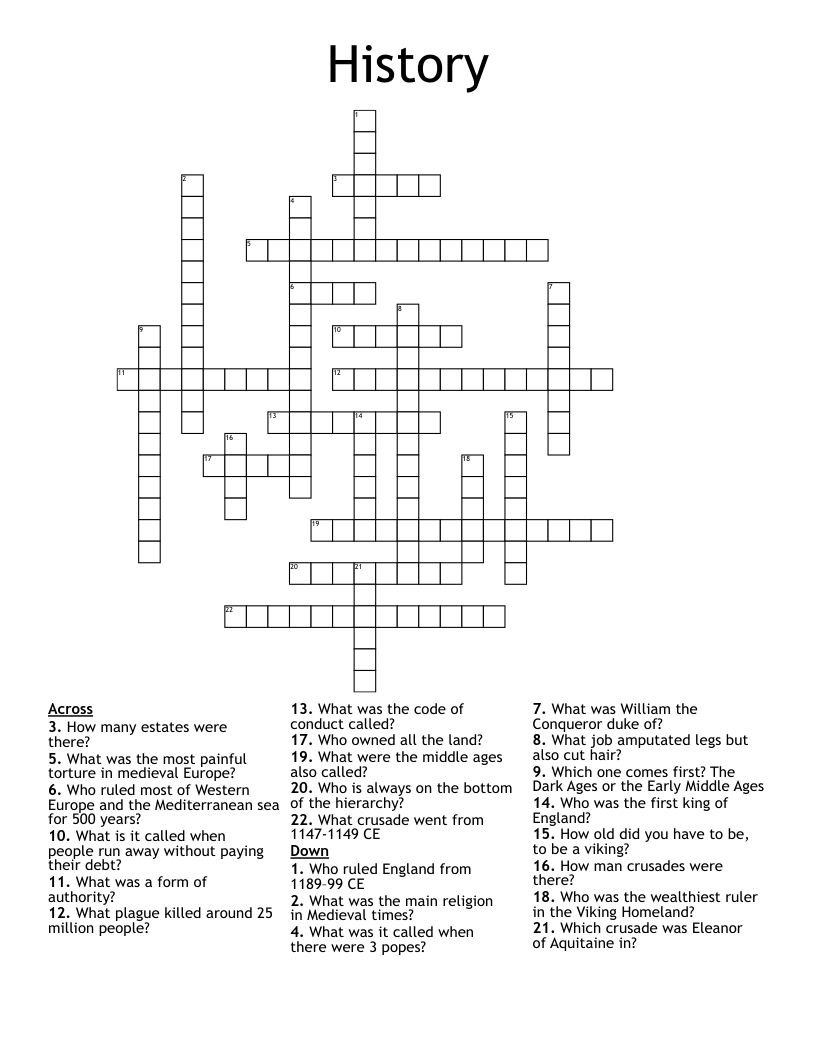 History  Crossword