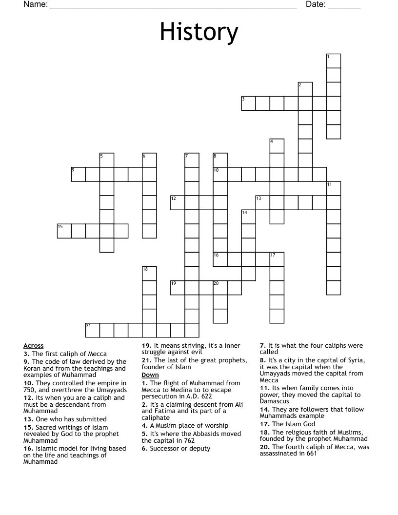 History  Crossword