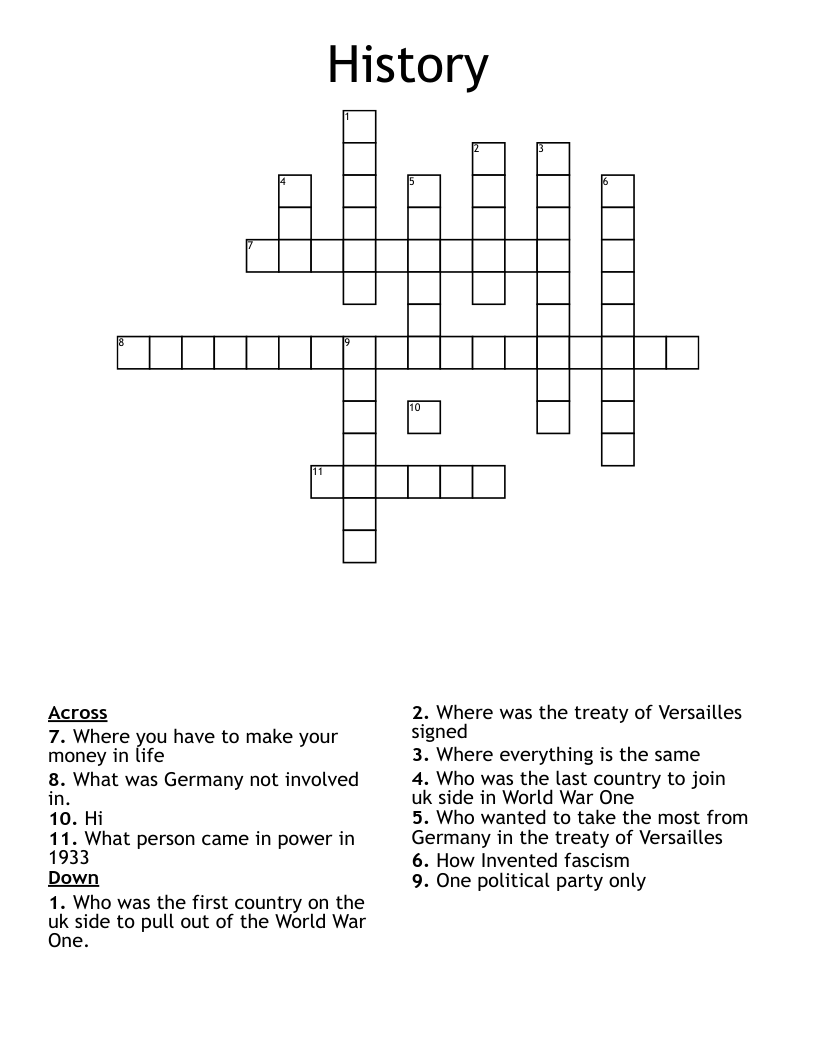 History  Crossword