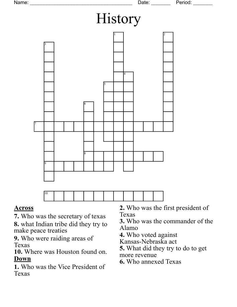 History  Crossword