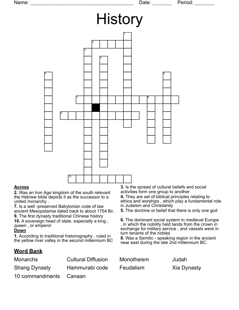 History  Crossword