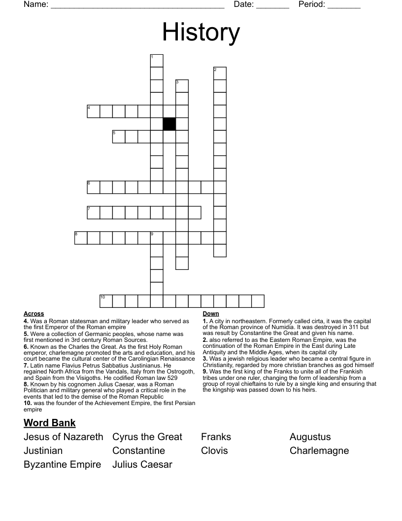 History  Crossword