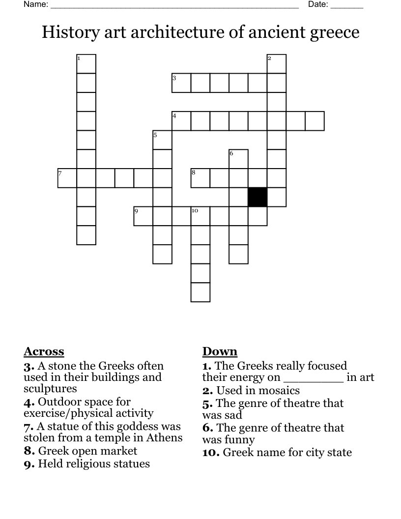 History art architecture of ancient greece Crossword