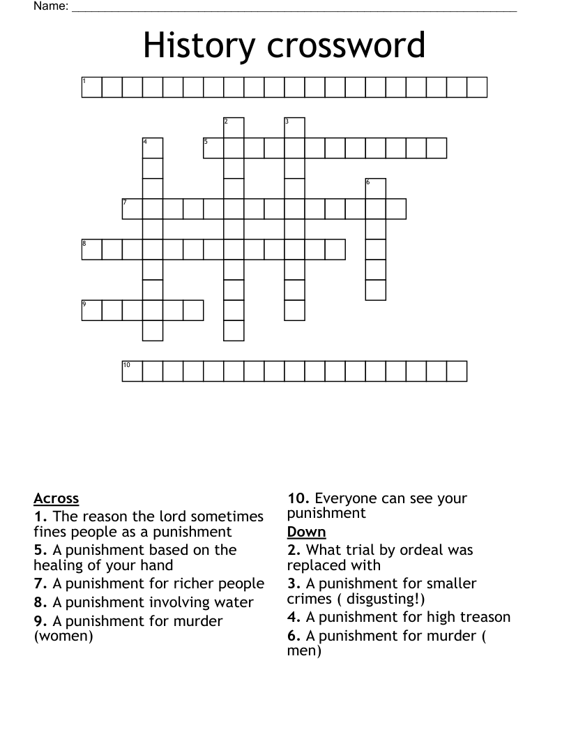 History crossword 